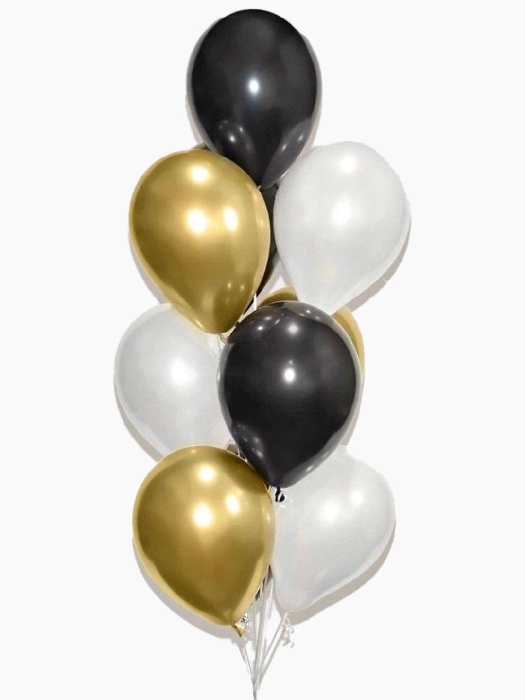 Gold, Black and White Balloon Bouquet