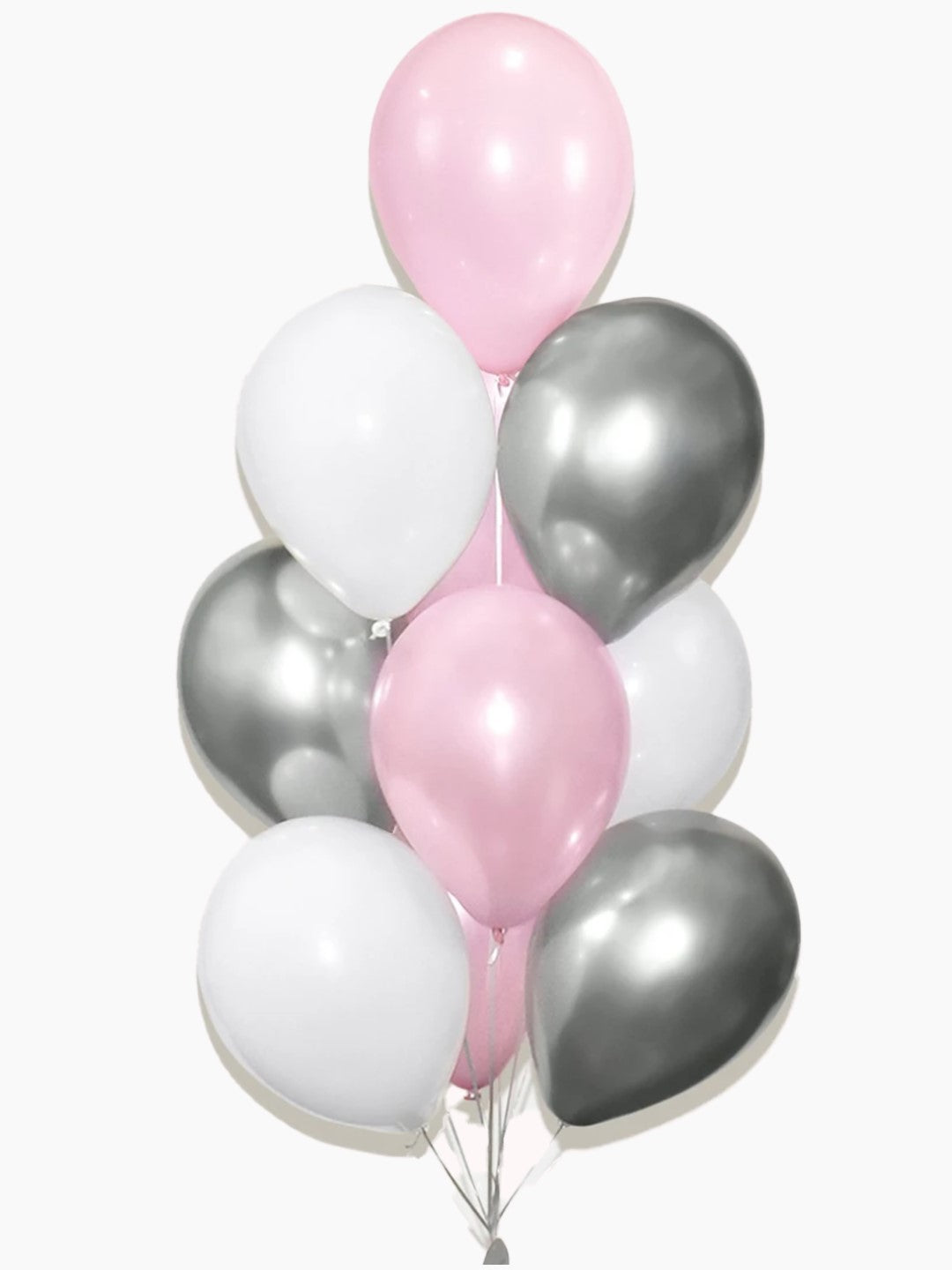 Pink, White and Silver Balloon Bouquet