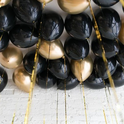 Gold & Black Ceiling Balloons