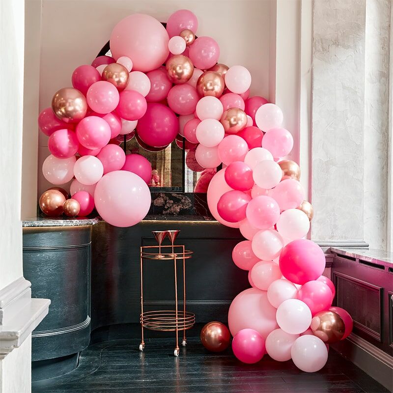 Pink Asymmetric Balloon Arch 4m